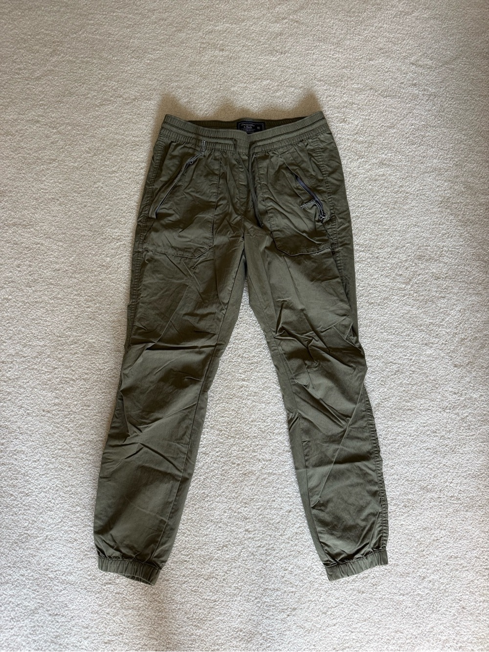 Women’s Olive Cargo Jogger Pants - Casual Utility Style - Picture 2 of 4